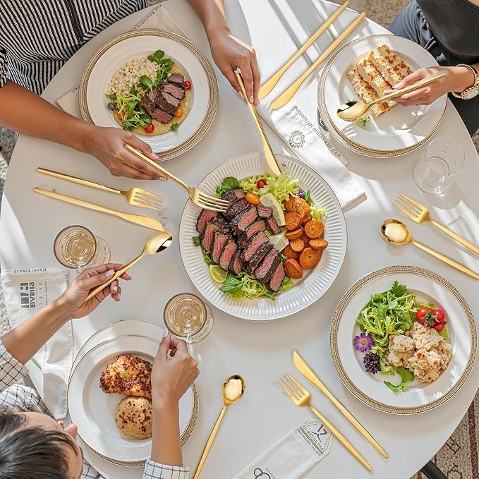 PULOTE 300PCS Gold Plastic Silverware Set Disposable - Image 7