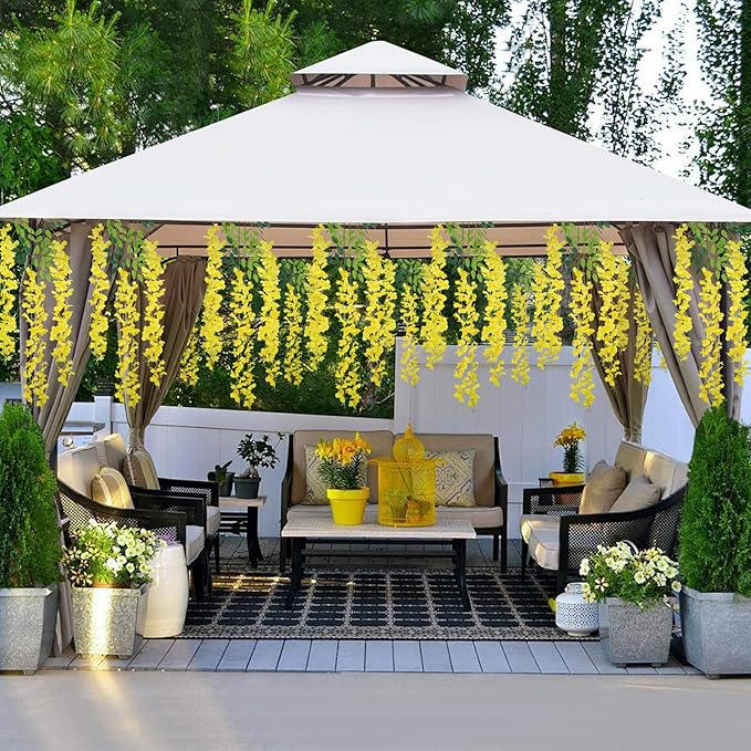 36 Pack Wisteria Hanging Artificial Flowers Fake Flowers Ratta Hanging Garland - Image 4
