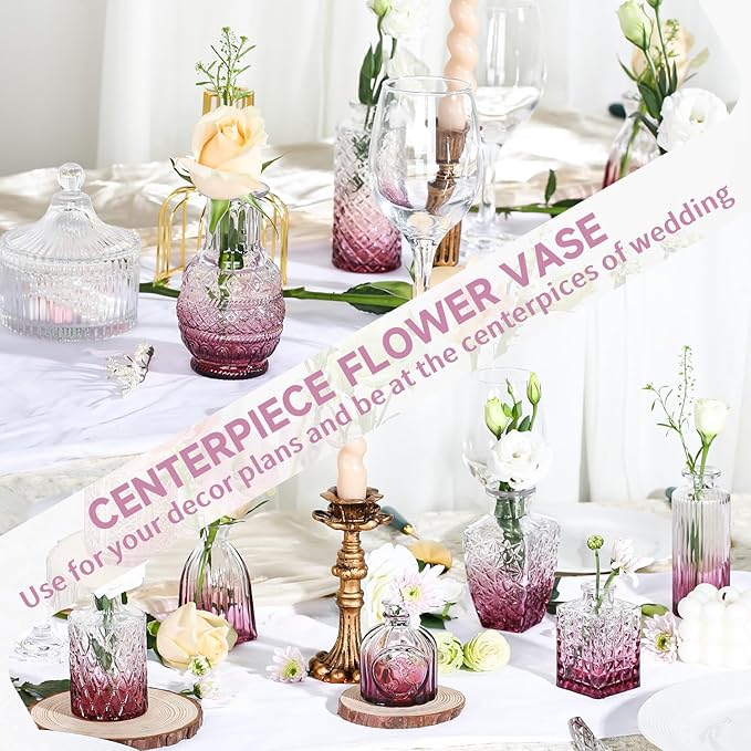 Mini Bud Vases Set of 12 As Wedding Centerpieces - Image 5