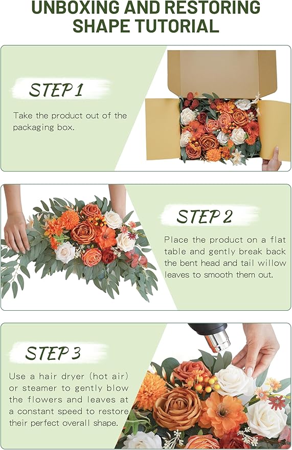 Faux Flower Swag Set of 2 for Wedding Welcome Signs Floral Swag Wedding - Image 8