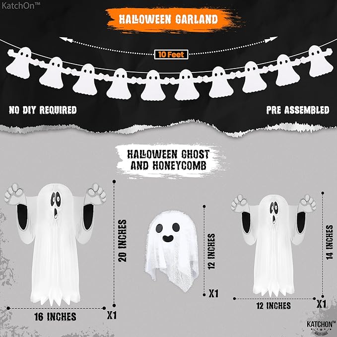 KatchOn, Hanging Ghosts Halloween Decor - Image 2