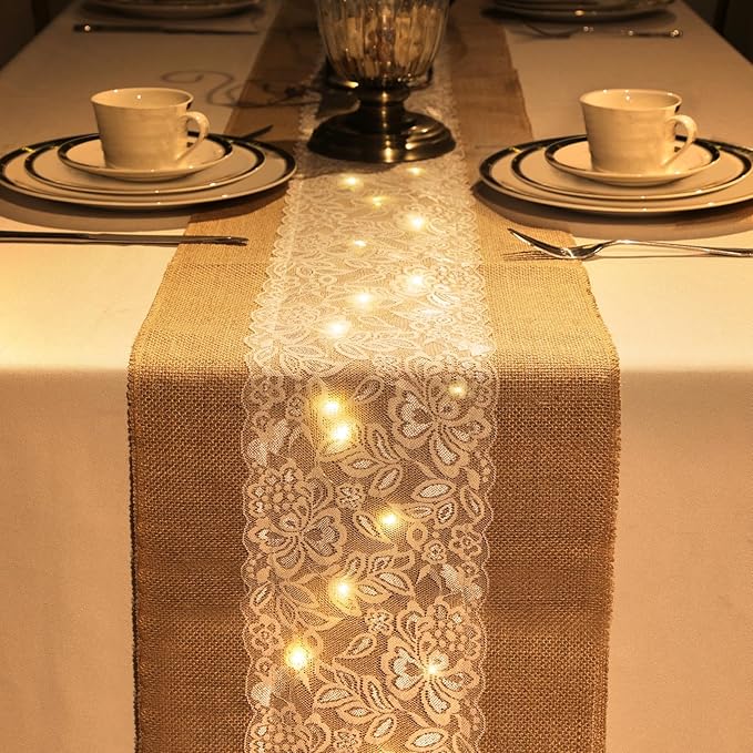 Xinnun 6 Pack Burlap Table Runner - Image 5