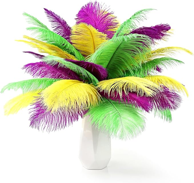 THARAHT Light Yellow Ostrich Feathers 24pcs Natural Bulk 8-10Inch 20cm-25cm by THARAHT