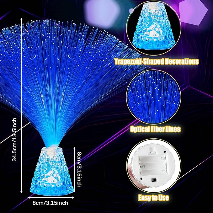 Patelai 10 Pcs LED Fiber Optic Lamp Color Changing Fiber Optic Night Light - Image 2