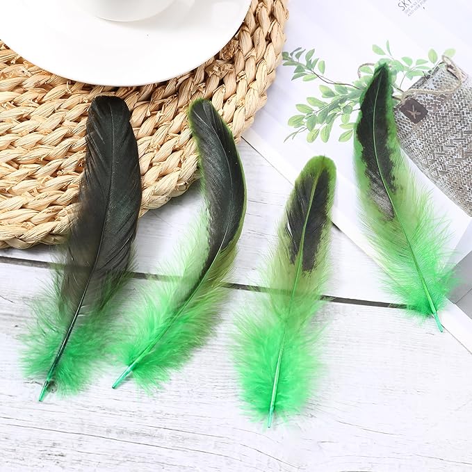 SOGUGOM Green Rooster Tail Feathers - Image 6