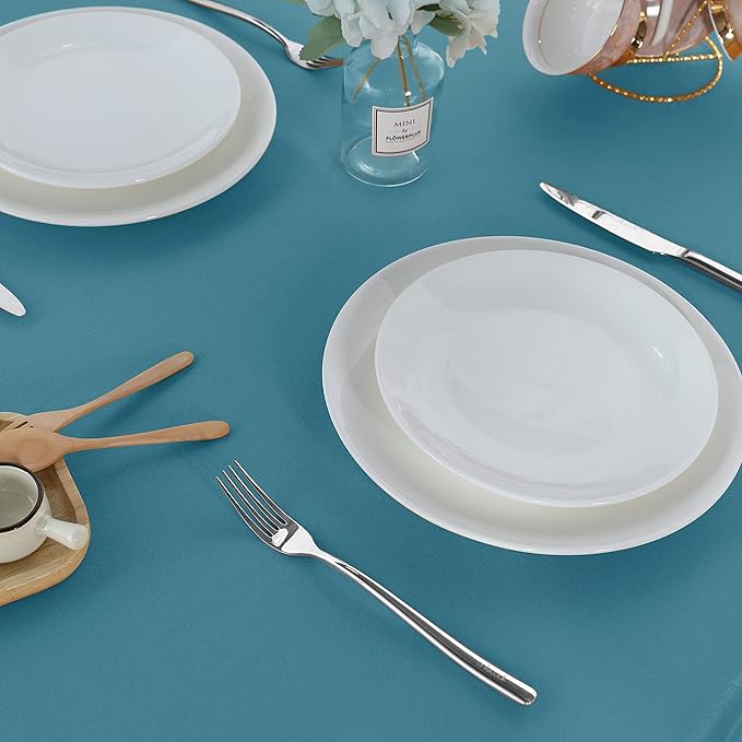 Fitable Rectangle Tablecloth Stain and Wrinkle Resistant Washable Polyester - Image 4