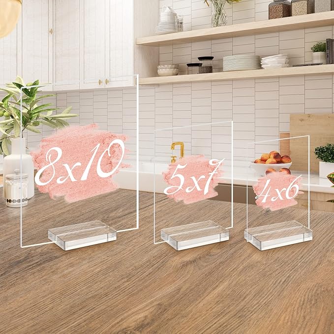 Acrylic Sign Holders, Table Numbers Display Stands, - Image 7