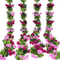 Floweroyal 4 Pack Artificial Flower Garlands 15.8FT Fake Rose Vines Silk by FloweroyalCrafts