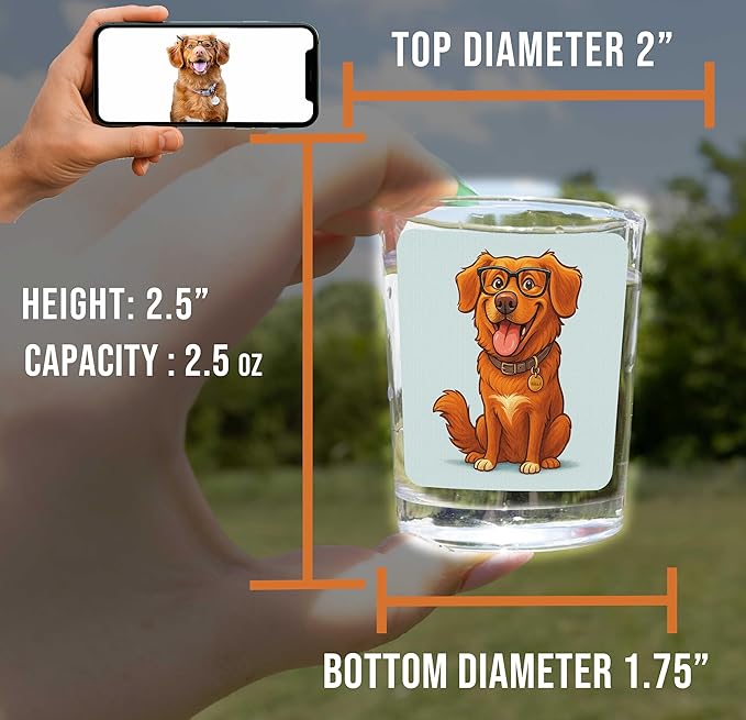 Funny Personalized Shot Glass 2.5oz, Custom Printed Picture Caricature Gift - Image 3