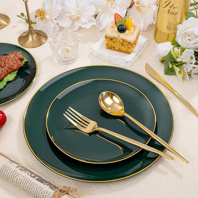 bUCLA 200PCS Green Plastic Plates - Image 6
