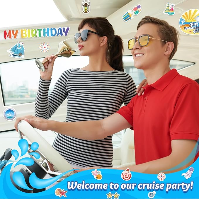 26 Pcs Birthday Cruise Door Decorations Magnetic, Funny Cruise Ship Sea - Image 6