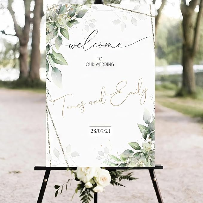 Editable Welcome Sign, Welcome Sign, Geometric Greenery Sign, Eucalyptus - Image 4