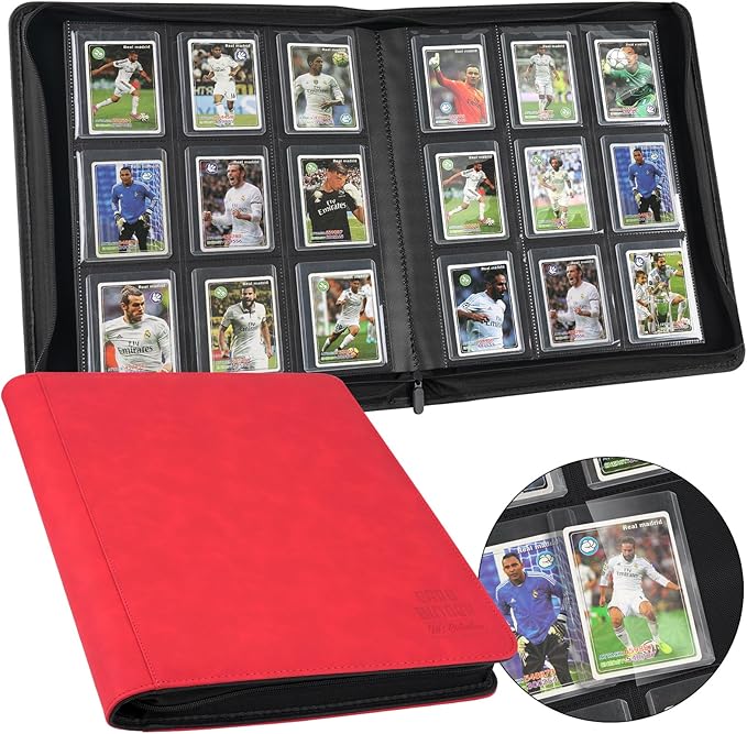 Toploader Binder with 9-Pocket Pages, Holds 288 "3×4" Rigid Toploader Hard Cases by Arkeiliy
