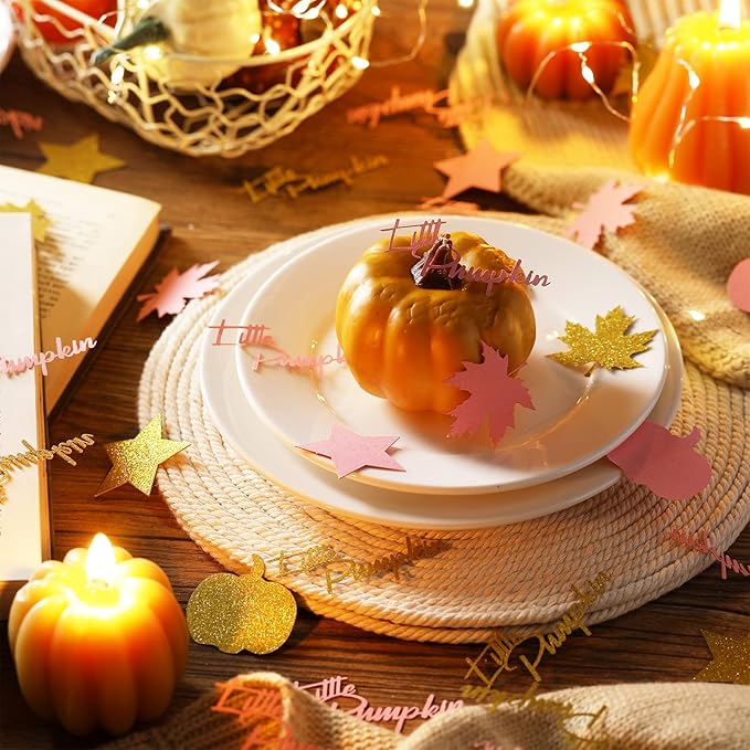 400 Pcs Fall Little Pumpkin Baby Shower Decorations Fall Thanksgiving Glitter - Image 5