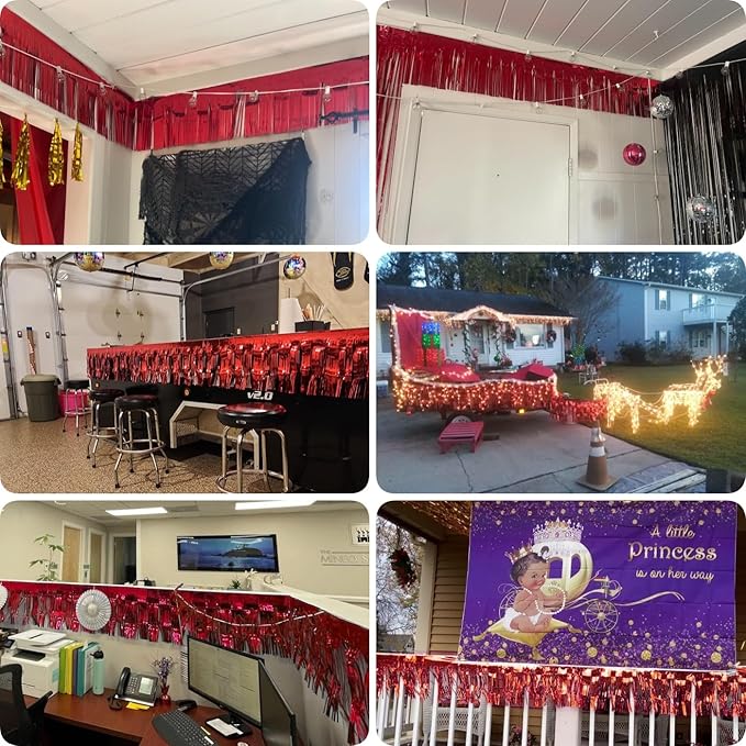 4 Pack Total 40 Feet Foil Fringe Garland Metallic Wall Hanging Drapes Tassel - Image 4