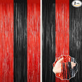 2Pack Black Red Backdrop Curtains Party Decor, Door Streamers Photo Booth by forlvwoon