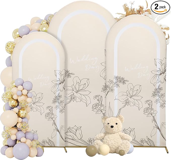 Wedding Arch Cover 7.2FT 6.6FT 6FT Spandex Arch Backdrop Cover Stretchy Backdrop by Unknown
