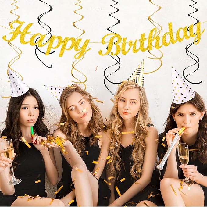 Black Gold Women-Men Birthday Party-decorations - Image 6