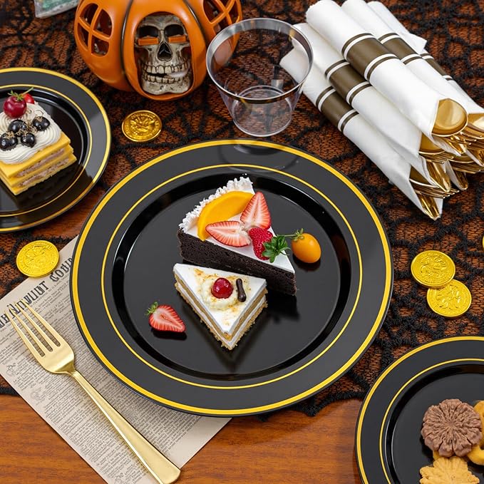 175PCS Black and Gold Plates - Image 5