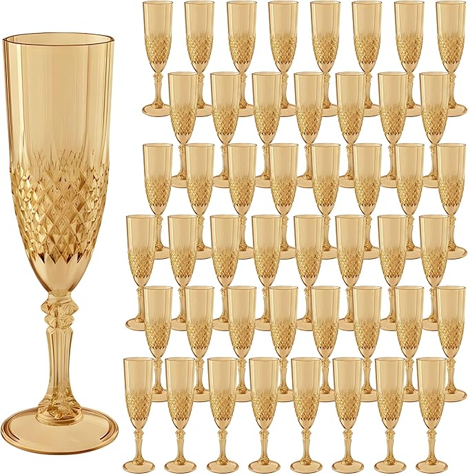Plastic Champagne Flutes, for Weddings Bachelor Parties Toasting and Events by LEYIQUCHAMPAGNEWINEGLASSES
