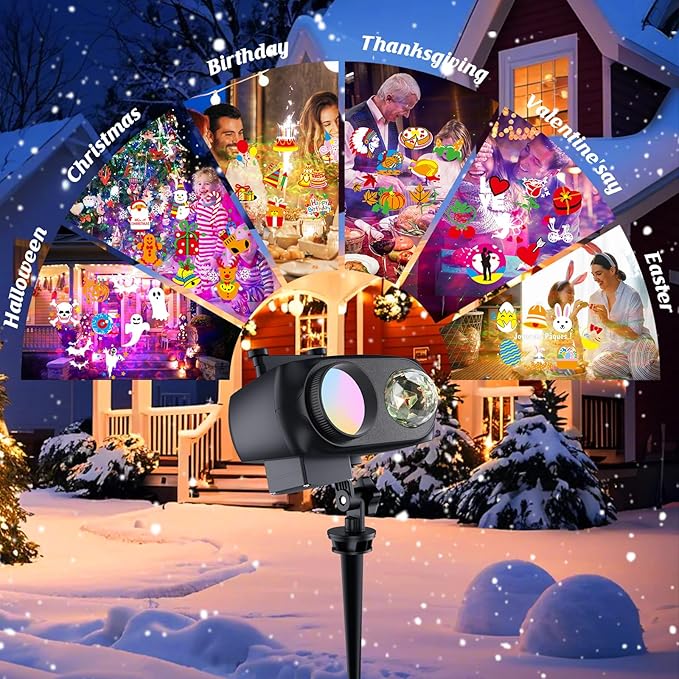 2025 Upgrade Christmas Halloween Projector Lights Outdoor Decorations, - Image 2