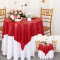 ShinyBeauty Red Tablecloths 36x36 Inch, 2 Packs Sequin Table Cloth by ShinyBeauty