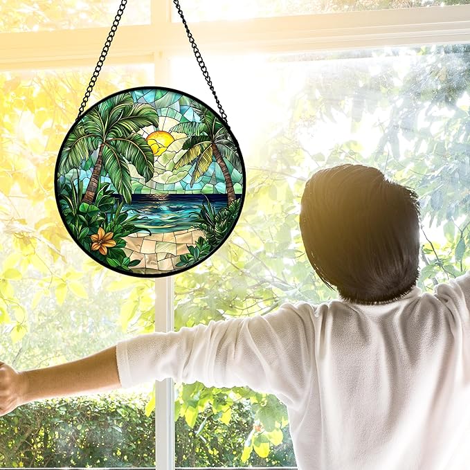 Stained Glass Window Hanging, and Mom 11.8x11.8 in - Image 4