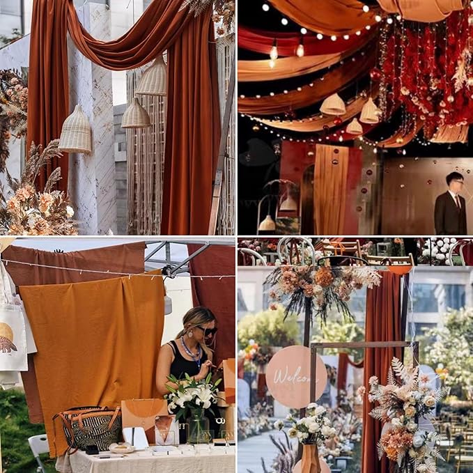 8 Panels Wedding Arch Draping Fabric 28" x 20Ft Wedding Arch Drapes Chiffon - Image 9