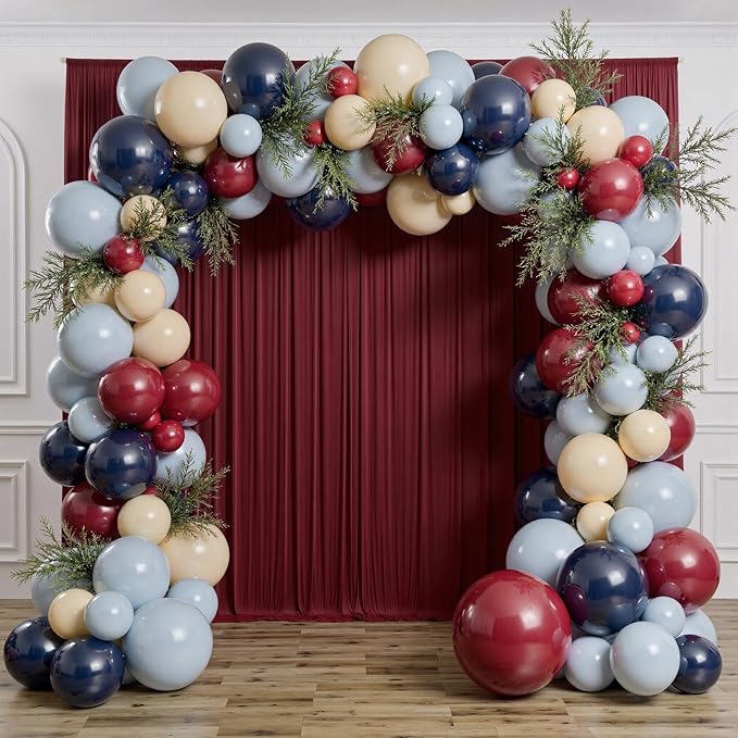 30 ft x 10 ft Wrinkle Free Maroon Backdrop Curtain - Image 6