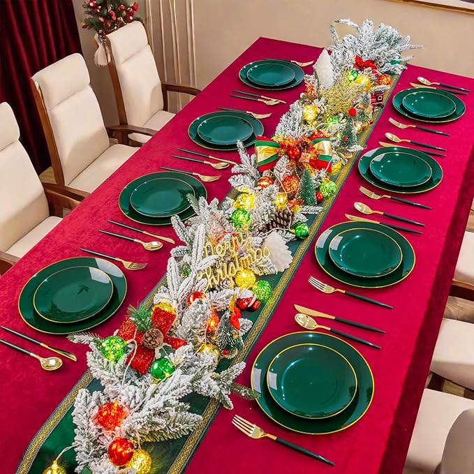 Liacere 150PCS Green Plastic Plates - Image 7