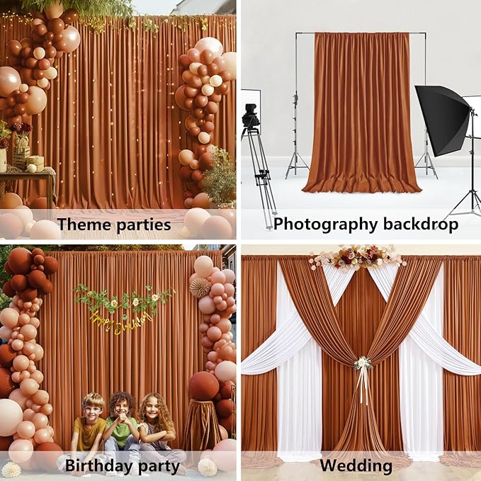 10 x 7 Feet Bronze Backdrop Curtain - Image 6