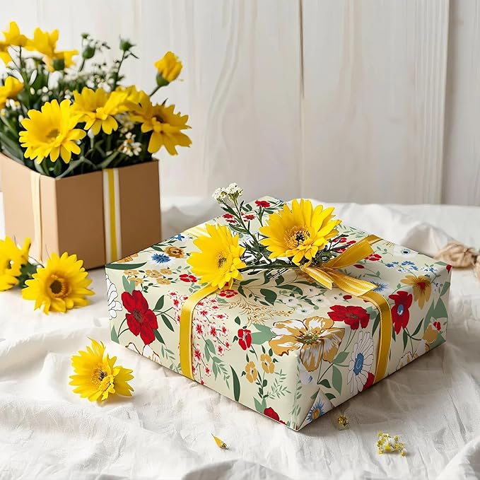 WRAPAHOLIC Floral Wrapping Paper Roll - Image 6