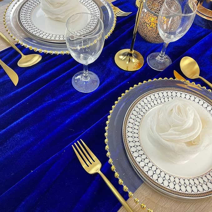 Luxurious Velvet Table Runner, 10ft Wedding Reception Decorations, 20x120inch - Image 6