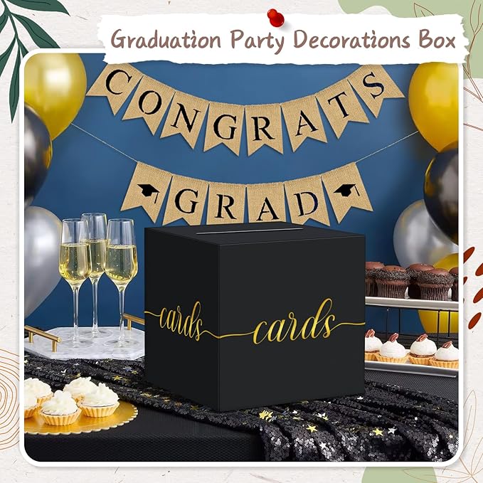 QIKSION Black Card Box for Party, Wedding Reception, Baby Shower - Image 5