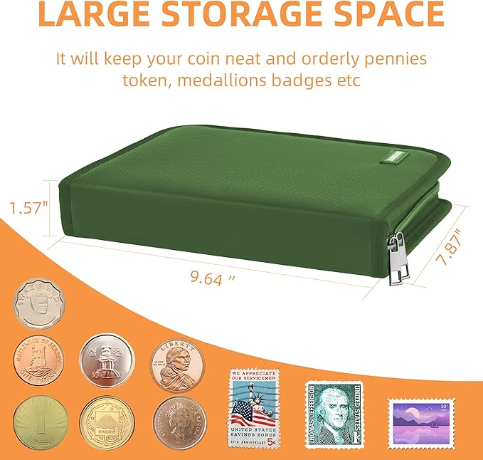 Coin Collection Book for Collector, 260 Pockets Fireproof Coin Collection - Image 6