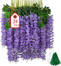 24 Pcs of Wisteria Hanging Flowers, 3.75 Feet Fake Wisteria Flower Strings by Unknown