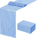 Sequin Table Runners 5 Pieces Baby Blue Table Runners 12x72 Inch Glitter Table by SoarDream
