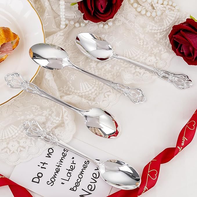 30PCS Silver Plastic Spoons - Image 6