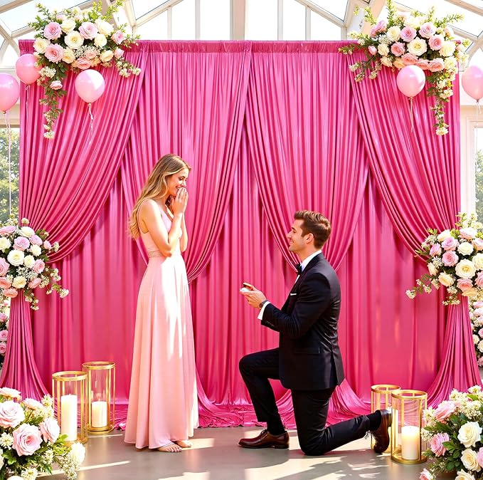 10ftx10ft Hot Pink Sequin Backdrop Curtain - Image 6