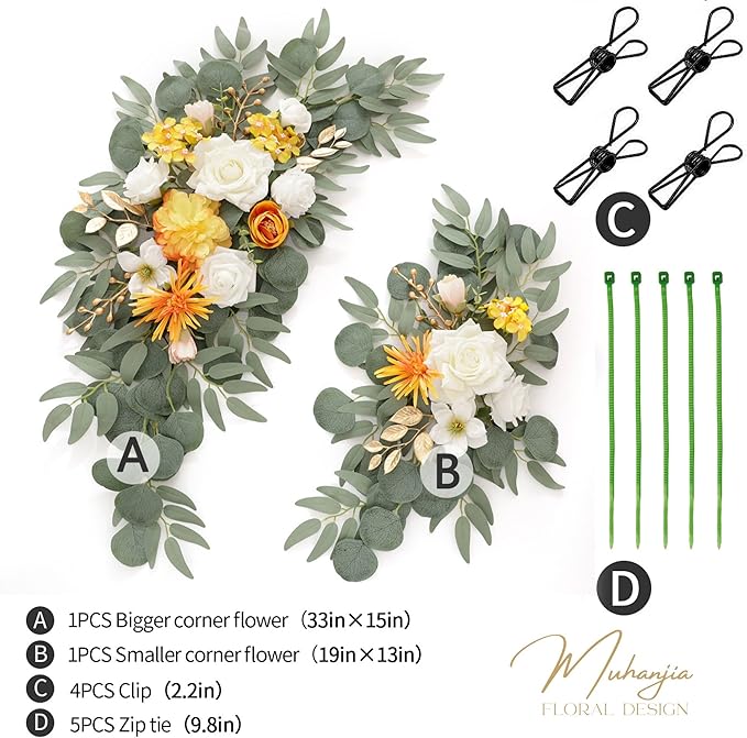 Wedding Sign Faux Flower Swag for Ceremony Party Reception Entrance Floral - Image 2