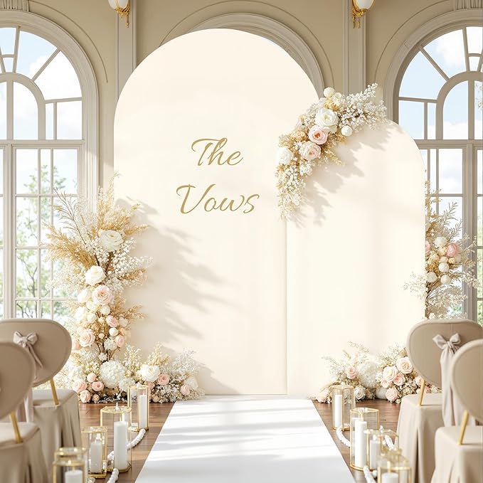 7.2FT 6FT Arch Backdrop Cover for Wedding, Birthday Party Decor, Chiara - Image 3
