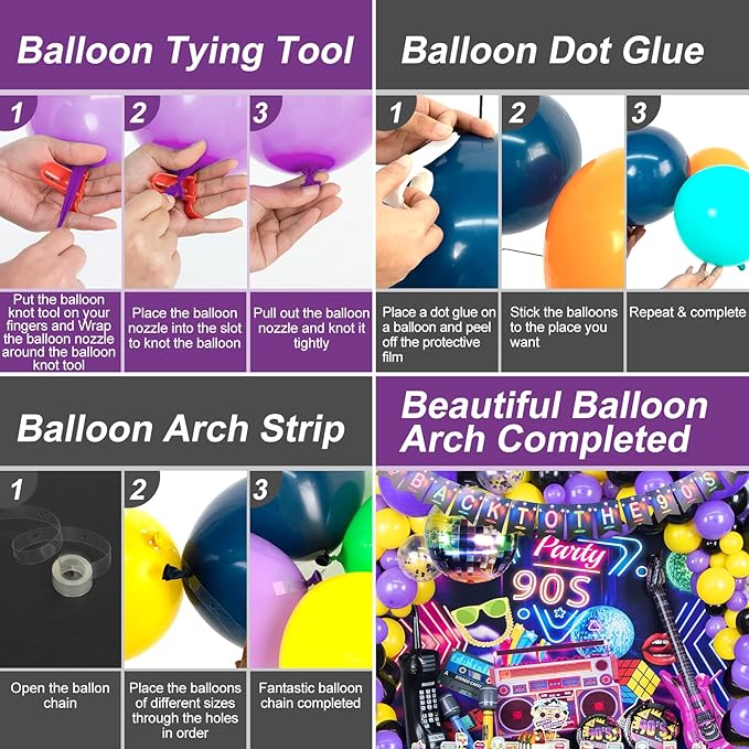 90s Party Decorations 80's 90's Theme Party Bundle includes Inflatable - Image 5