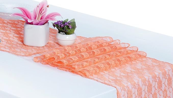 MDS Pack of 20 Wedding 12 x 108 inches Lace Table Runner - Image 2