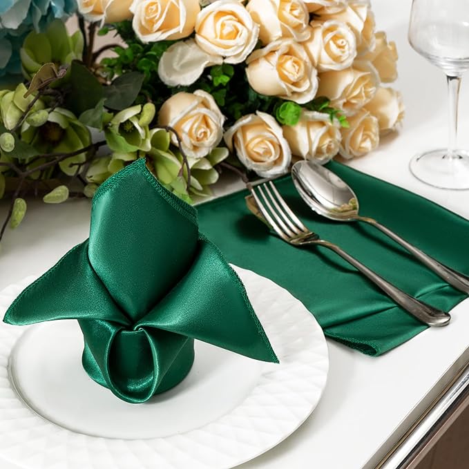 36 Pack Square Satin Dinner Napkins, 16x16 Inches Silky Soft Smooth Table Cloth - Image 6