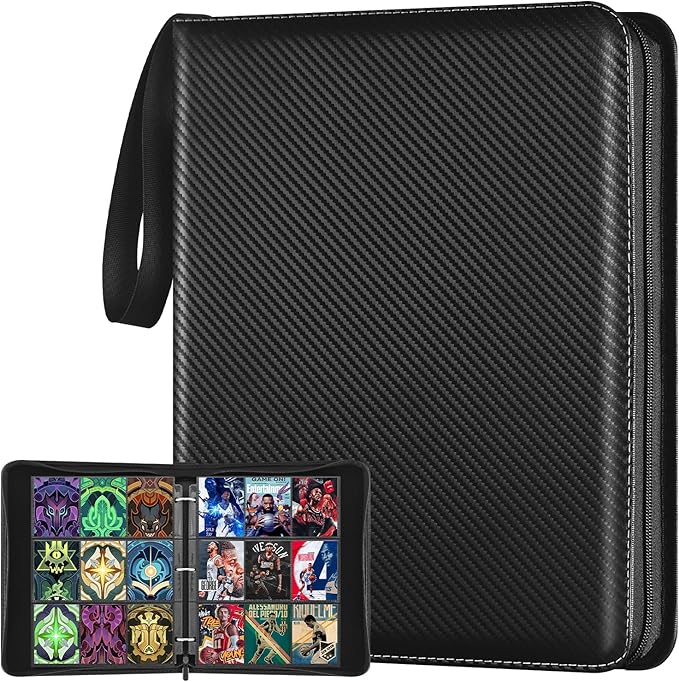 9 Pocket Card Binder, 900 Double Sided Pockets, PU Collection Binder by Unknown