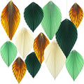 ADLKGG Green Gold Hanging Paper Leaves Wall Backdrop Decor, Paper Palm Leaves by ADLKGG