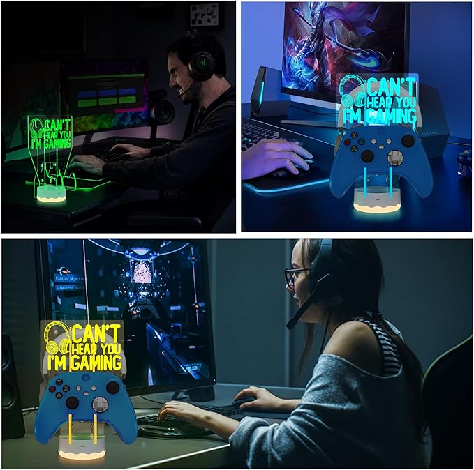 Light Up Headset and Controller Stand, 16 Colors 3D LED Lights Gamepad - Image 4