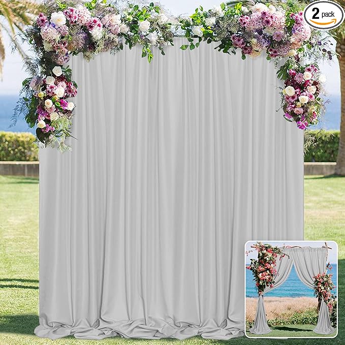 MYSKY HOME Light Grey Backdrop Curtains by MYSKYHOME