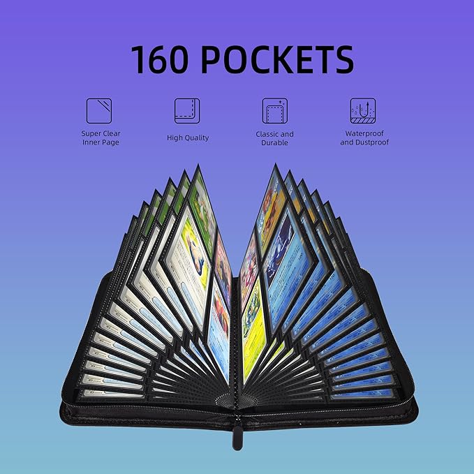 4 Pockets Premium Card Binder 160 Cards Trading Card Binders No Ring Card - Image 6