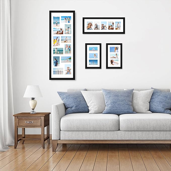 8x20 Picture Frame Set of 2, Rustic Black Wood Frame - Image 5